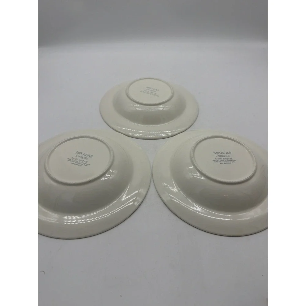 MIKASA Intaglio CAC20 Annette Set Of 3‎ Soup/Pasta Wide Rimmed  Bowls